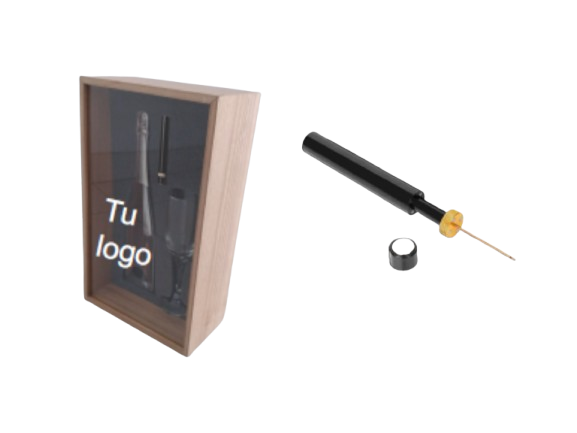 CAJA REGALO VINO-COPA-SET DESTAPADOR DE VINO AIR PRESSURE